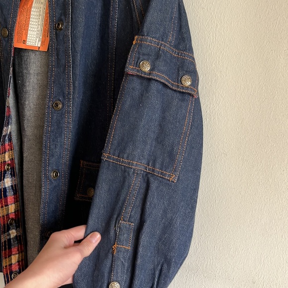 valley co Jackets & Coats Vintage Denim Jacket With Flannel Lining
